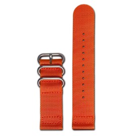 Panatime Ballistic Nylon Watch Band | Two-Piece | Orange | Brushed Hardware - 26mm x 26mm, Brushed