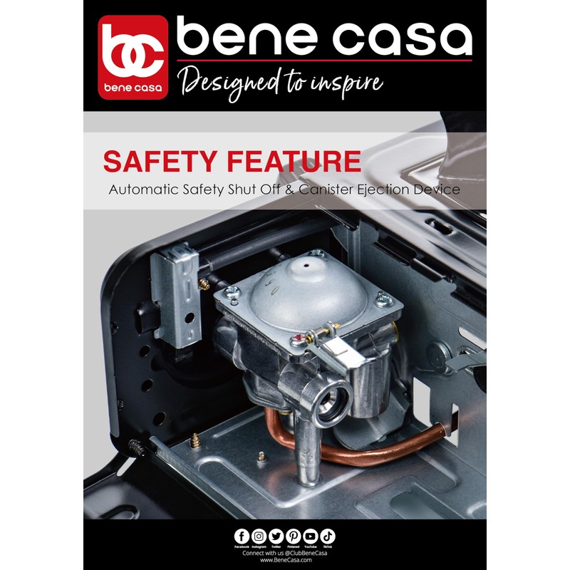 Bene Casa Portable Butane Burner 7,650 BTU | Safe &