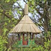 Artisan Hexagonal Thatched Bird Table – Green