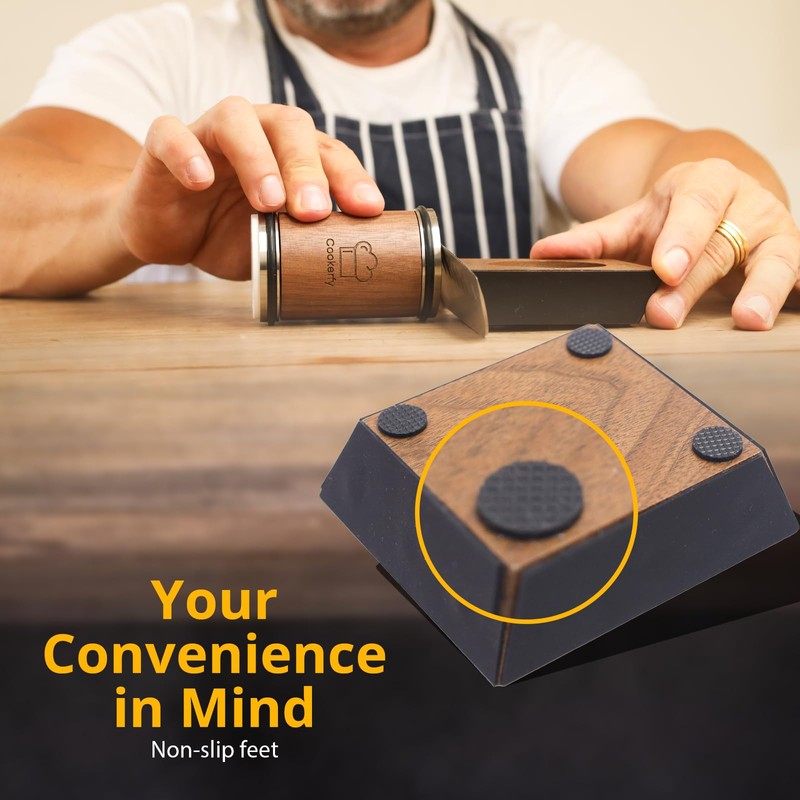 Cookerfy Rolling Knife Sharpener Roller - Diamond Roller Knife Sharpener