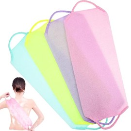 FOMIYES 4 Piezas Toallas Exfoliantes para Ducha Paños para Lavado de Espalda y Cuerpo Elástica para Cuidado de Baño Familiar
