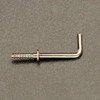 Esco EA951DR-12 φ0.09 x 0.8 inches (2.4 x 20 mm) Screw-in L Shape Hook (Brass/6pcs)