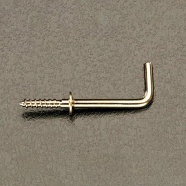Esco EA951DR-12 φ0.09 x 0.8 inches (2.4 x 20 mm) Screw-in L Shape Hook (Brass/6pcs)