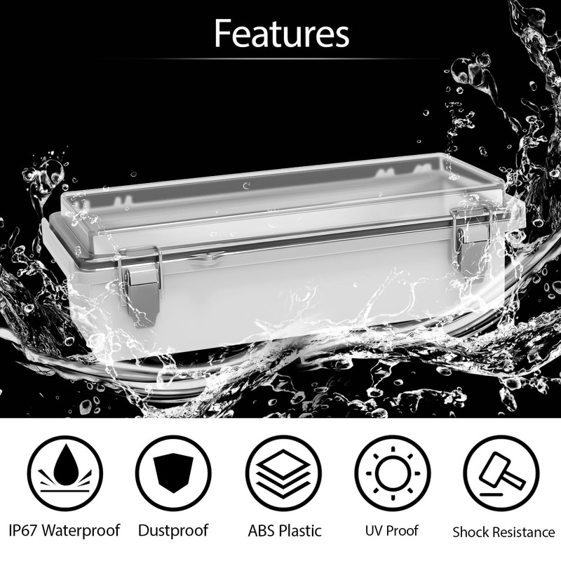 LeMotech Electrical Box, IP67 Waterproof Hinged Clear Cover Stainless Steel