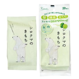 Kimochi Ice Cold Shower Sheet, Polar Bear Kimochi, 20 Pieces, Cool Lime