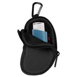 MEDMAX MEDMAX Neoprene Asthma Inhaler Holder, Protective Portable Travel Handy Holster, Lightweight Carrying Case with Carabiner Clip and Mesh Pocket Inside, Inhaler Not Included (Case Only) (Black)