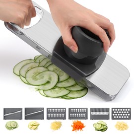 Oderra Vegetable Slicer Stainless Steel with 6 Blades, Mandolin Kitchen Slicer, Manual Vegetable Cutter for Cucumbers, Potatoes, Onions, Julienne & Slices