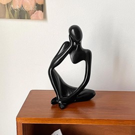 Tiardey 3Pcs Thinker Figurines Decor Art Sculpture Decoration Home Decor Resin Bookshelf Sitting Sculpture