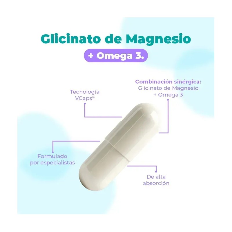 Glicinato De Magnesio + Omega 3 | 60 Capsulas Vcaps®