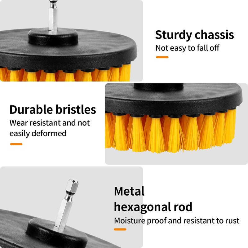 4 Piece Drill Brush Cleaning Brushes Set, Power Scrubber Cleaning