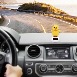 Solar Powered Dancing Chick - Bobblehead Swinging Toy for Car Dashboard, Desk, and Home Decor - 4.33 Inch Cartoon Chick Figurine - Solar-Powered Bobble Head Chicken Ornament for Office and Car Charm