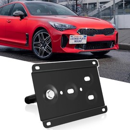 Front Bumper Tow Hook License Plate Mount Bracket Holder No Drill Relocator Hole Adapter Compatible with 2018-up Kia Stinger