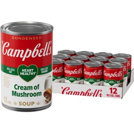 Campbell's Condensed Heart Healthy Cream of Mushroom Soup, 10.5 oz Can (12 Pack)