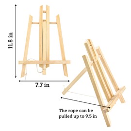 AROIC Wood Easels, Easel Stand for Painting Canvases, Art, and Crafts. (11.8 inch, 10 Pack), Tripod, Painting Party Easel, Kids Student Table School Desktop, Portable Canvas Photo Picture Sign Holder.