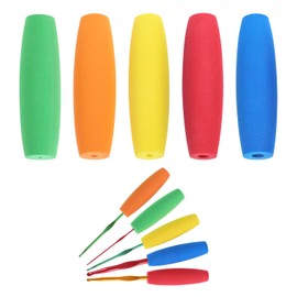 5PCS Crochet Hook Grips Set Ergonomic Crochet Hook Handle Multi-Size Soft EVA Removable Crochet Hook Handle Attachment for Comfort and Arthritic Hands, Fits 2mm to 10mm Hooks(Without Crochet Hooks)