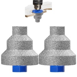 2 PCS Silver Diamond Beveling Chamfer Bits,Woodworking, Countersink Drill Bit,for Enlarging, Shaping, Trimming Existing Holes,for Tile, Marble, Glass, Granite, Ceramic