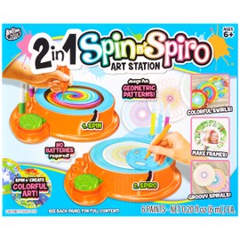 Play 2 Play 450195/DOM 2 in 1 Spin n Spiro Art Station, Standard, Multiple