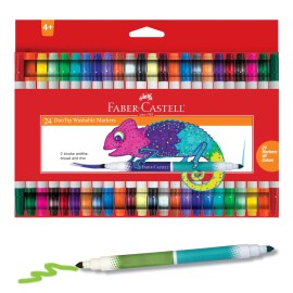 Faber-Castell Faber Castell 24 Count Duo Tip Markers 48 Colors Washable Art Markers for Kids