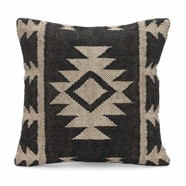 Fabcollectioncrafts Indian Handwoven Kilim Pillow Cover - Boho Jute Wool Decorative Cushion Cover for Home Decor, Square Outdoor Throw Pillow Shams(18x18)