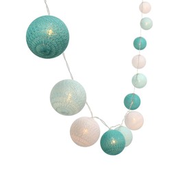 Lichterkette aus 30 farbigen Baumwollbällen, für Weihnachten, Hochzeiten, batteriebetrieben, 3 m