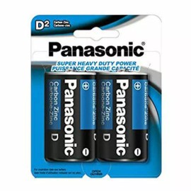 Panasonic New Panasonic Type AA AAA C D 9V Batteries Heavy Duty 1.5v Carbon Zinc 2/4 Pack - D-2PK