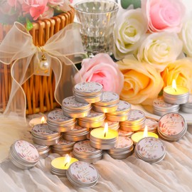 MTLEE 50 Pcs Wedding Candles Gift Favors for Guests 1 Oz Lavender Scented Soy Wax Candle Aromatherapy Candle Favors for Bridal Shower Rustic Wedding Party Guests(Vivid Flower)