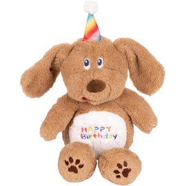 CASAGOOD 12 Inch Beige Dog Stuffed Animals Happy Birthday Dog Soft Apricot Dog Plush Toys Stuffed Doggie Plushies Animal Beige Dog Plush Doll Animal Toy for Kids & Lovers…