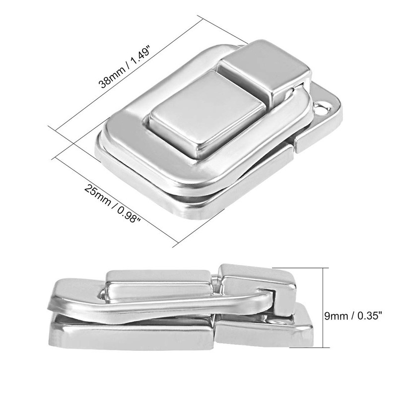 sourcing map 2 Pcs 38mm Retro Silver Tone Decorative Clasp