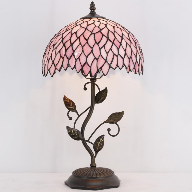 LXHCYOU Tiffany Table Lamp, Stained Glass Desk Light, W12H19 Inch,