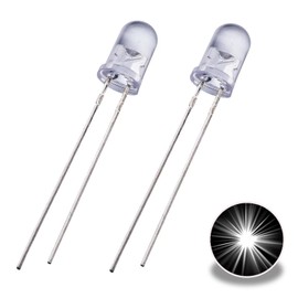 100 x White 3mm Ultra Bright LEDs Clear LED Bulb | UMTMedia®