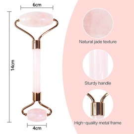 Gua Sha Massage Kits, Natural Jade Massage Roller, Guasha Made of Jade Stone - Face Massage for Eye Swelling, Skin Tightening Face, Jade Roller Rose Quartz Guasha Stone Massage Tool