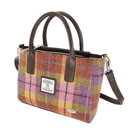 Glen Appin Ladies Lb1228 Handbag, 124 Peach Purple Tartan