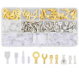 Litorange CA/CW104 Terminal Set, Increasing Plate Thickness, 230 Pieces, Male/Female Type, Insulation Sleeve, Connection Terminals, Electro Taps, Wiring, Processing, DIY, Giboshi Terminals, Brass, Bare Crimp Terminals, Universal Use, Waterproof, Automobi