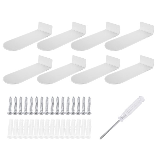 Hopbucan Floating Shoe Display Shelves for Wall Mount 8,Clear Acrylic