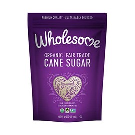 Wholesome Sweeteners 32-Ounce Organic Cane Sugar, Fair Trade, Non GMO, Gluten Free, Pure & Vegan, for Baking and Sweetening, 6 Pack