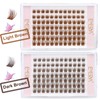 EMEDA Light Brown Individual Cluster Lashes D Curl Mix 8mm