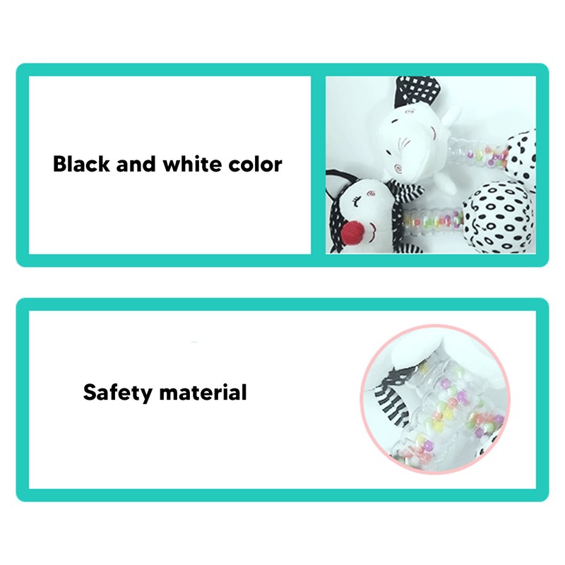 2pcs Baby Hand Rattle Toys Cartoon Stuffed Animal Shaped PP