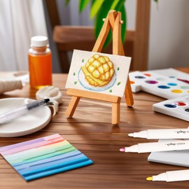 Magic Puffy Paint, Pack of 20 Foam Painting Paper, 3D Foam Painting Set, Magic 3D Foam Texture Painting Set with 12 Colours Pens, Water Brush, Foam Texture Painting Paper for Children, DIY (Rectangle