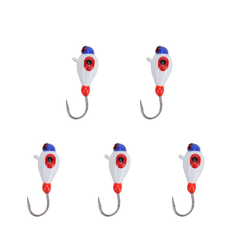 5 Pcs Winter Ice Fishing Jigs Kit Hooks Lures for