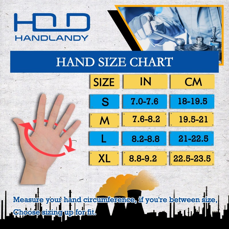 HANDLANDY Work Gloves with Grip for Men & Women, Mechanic
