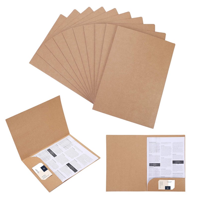 A4 Individual Folder File Case, Set of 10, Kraft Paper,
