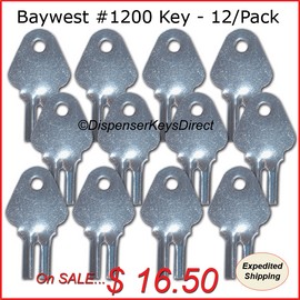 Baywest, Cascade Baywest #1200 Dispenser Key for Paper Towel, Toilet Tissue Dispensers - (12/pk.)