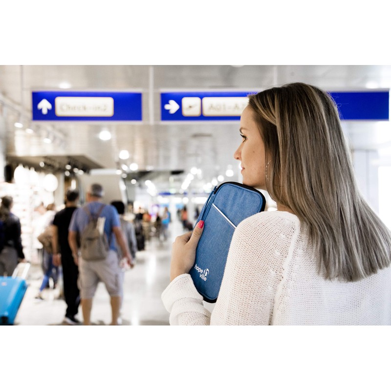 Hopeville Travel Document Case with RFID Protection, High-Quality Travel Organiser
