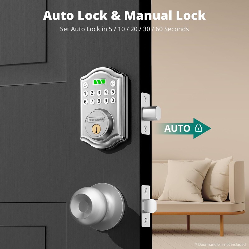 AkaGear Keyless Entry Door Lock with Keypad - Smart Deadbolt