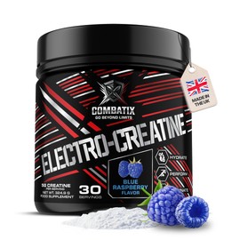 COMBATIX – Premium Creatine Monohydrate + Electrolytes Powder 324g – Supplement for Performance Athletes – Hydration, Recovery & Endurance Support - Pre & Intra Workout (30 Servings,Blue Raspberry)