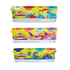 Play Doh Compound Bundle - Classic, Wild, and Sweet Colors 4 Pack