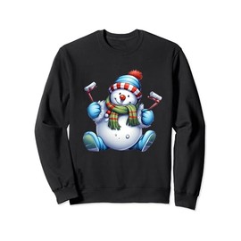 Snowman with Carrot Nose Scarf Winter Christmas Sweatshirt
