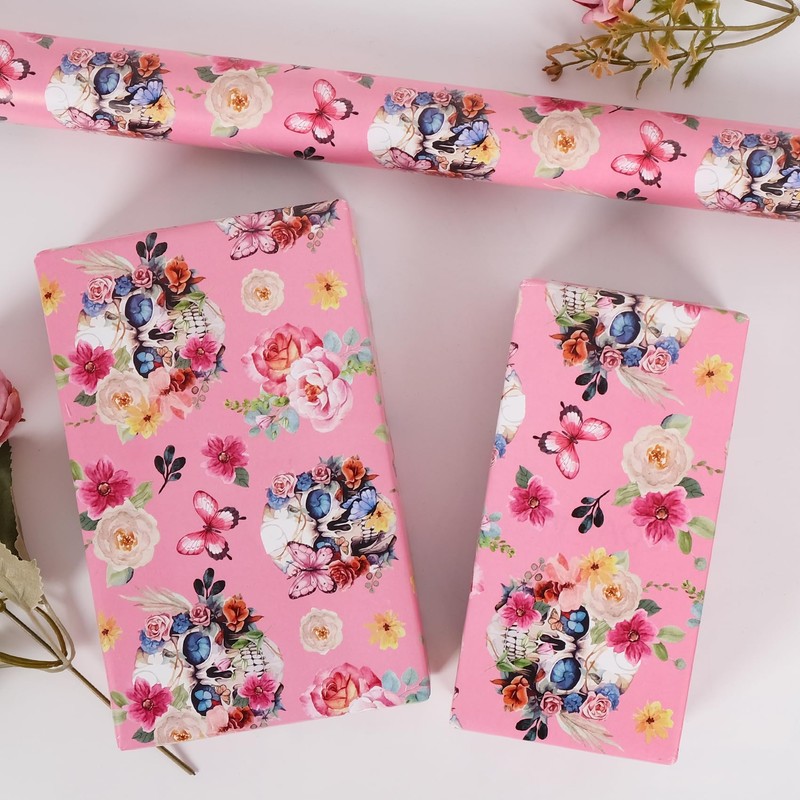 Aimyoo Gothic Wrapping Paper Roll, 17 Inch X 16.5 Feet