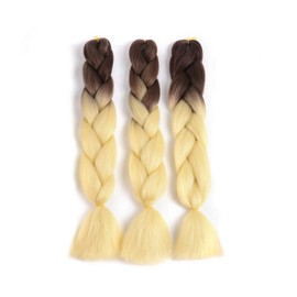 ShowJarlly Ombre Jumbo Braids, Hair Braiding, Hair Kanekalon, Synthetic Hair Extensions, 60 cm, 300 g / 3 Pieces