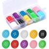 Pack of 100 Colourful Buttons 4-Hole Round Buttons Colourful Sewing